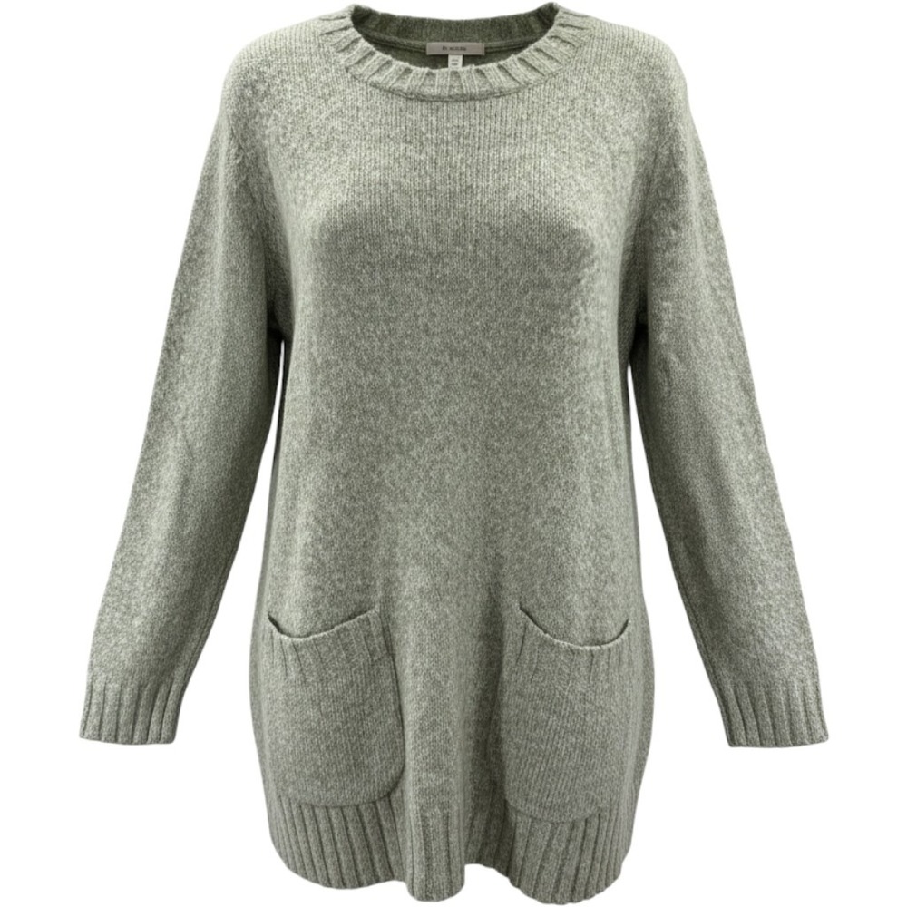 Lauren Ralph Lauren Womens Sage Green Marled Knit Tunic Sweater Pockets Medium